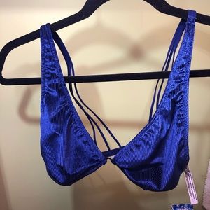 Free People velvet royal blue bra